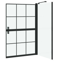 Produktbild för Duschskärm för Bad Svart och Transparent 80 x 68 x 128 cm
