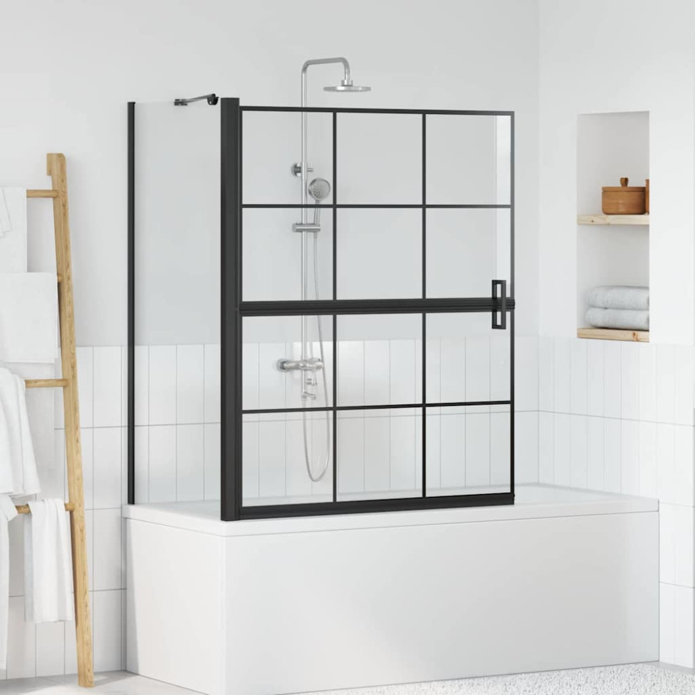 Produktbild för Duschskärm för Bad Svart och Transparent 100 x 68 x 128 cm