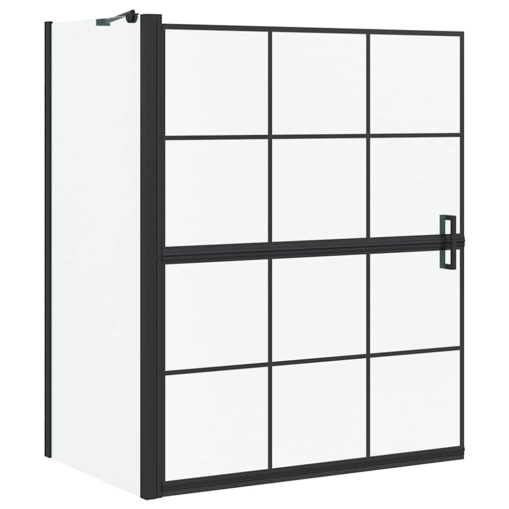 Produktbild för Duschskärm för Bad Svart och Transparent 100 x 68 x 128 cm