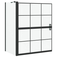 Produktbild för Duschskärm för Bad Svart och Transparent 100 x 68 x 128 cm