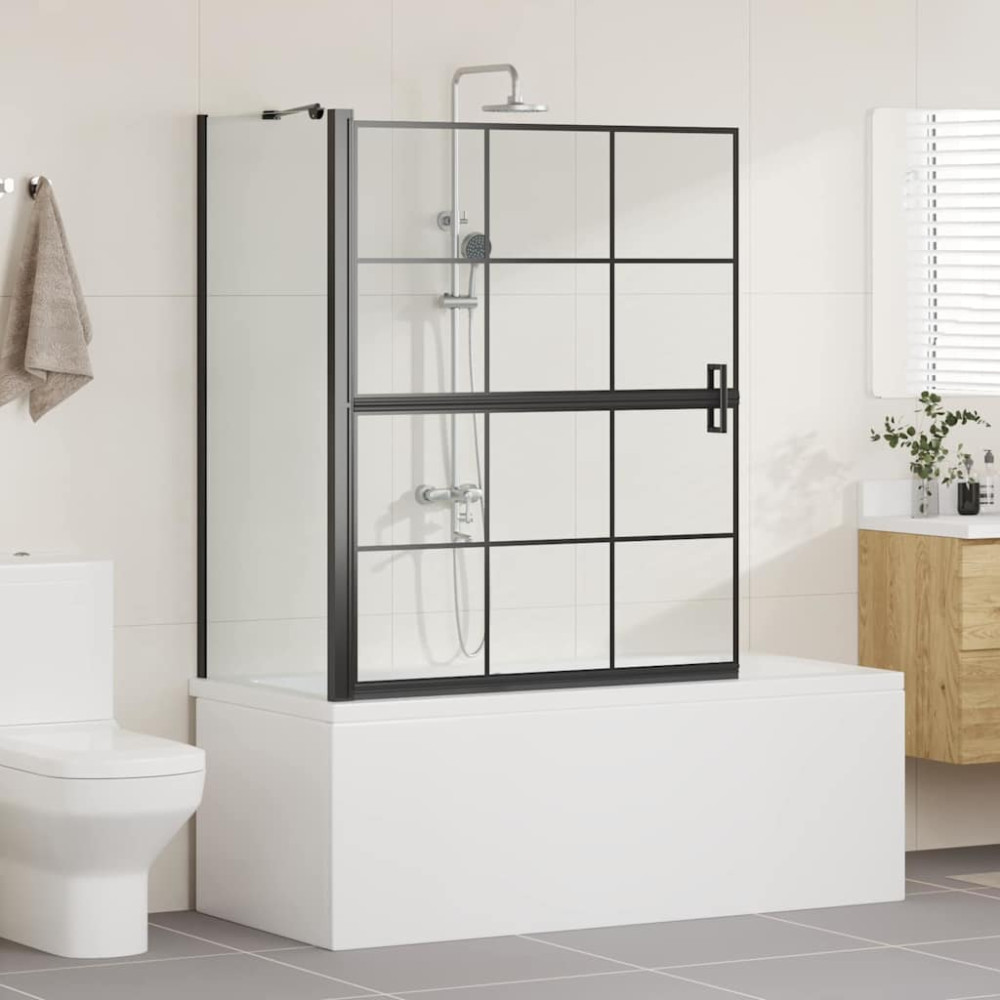 Produktbild för Duschskärm för Bad Svart och Transparent 100 x 68 x 128 cm