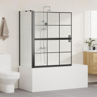 Produktbild för Duschskärm för Bad Svart och Transparent 100 x 68 x 128 cm