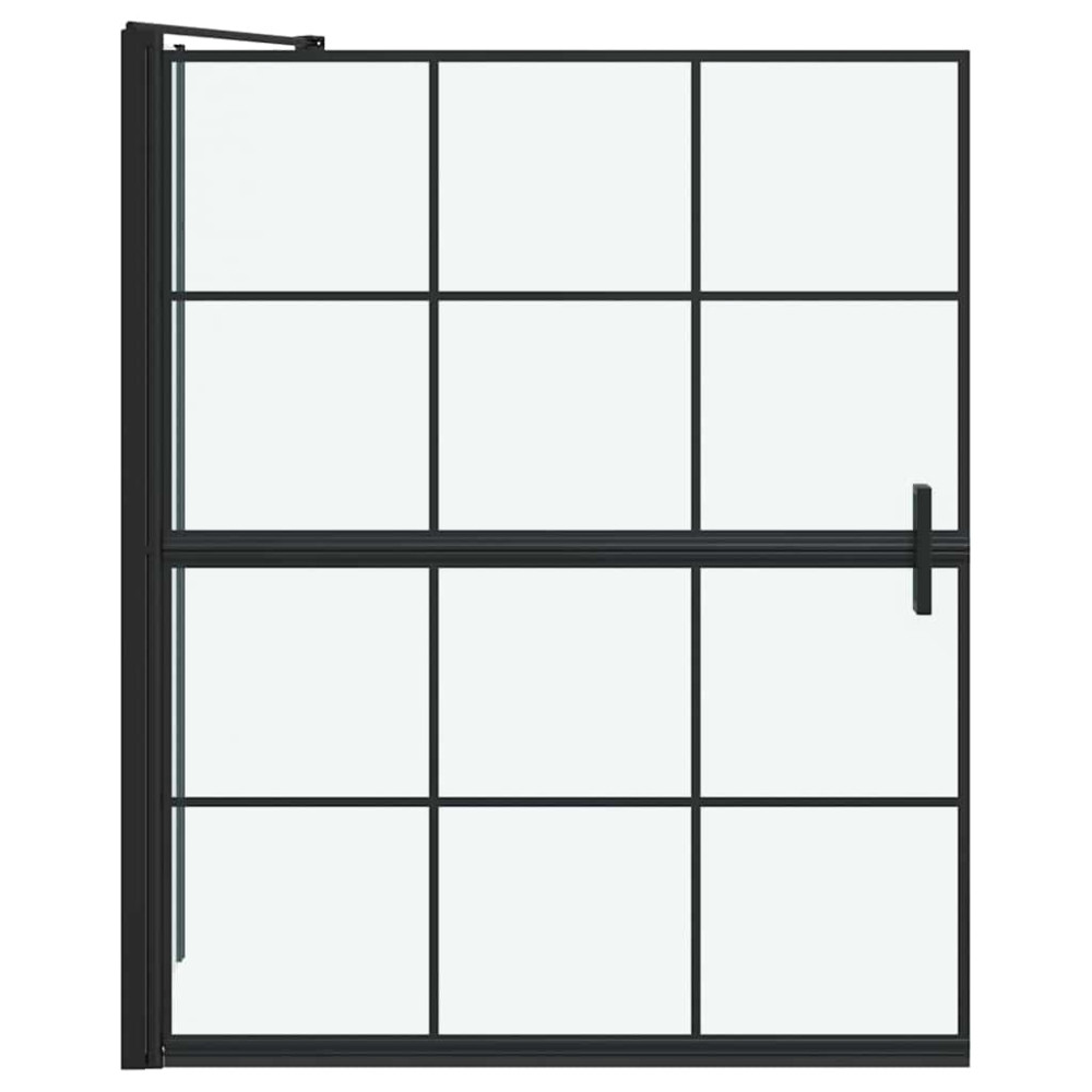 Produktbild för Duschskärm för Bad Svart och Transparent 100 x 68 x 128 cm