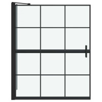 Produktbild för Duschskärm för Bad Svart och Transparent 100 x 68 x 128 cm