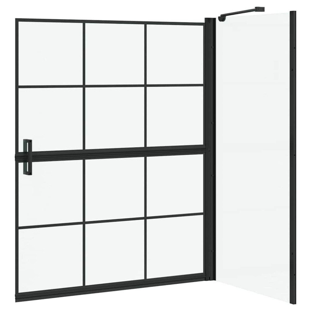 Produktbild för Duschskärm för Bad Svart och Transparent 100 x 68 x 128 cm