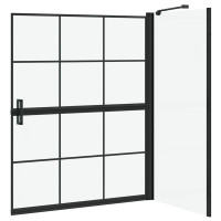 Produktbild för Duschskärm för Bad Svart och Transparent 100 x 68 x 128 cm