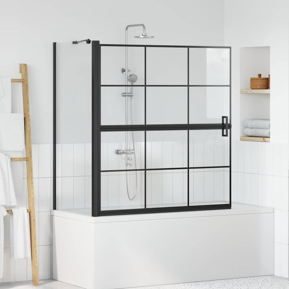 Produktbild för Duschskärm för Bad Svart och Transparent 116 x 68 x 128 cm