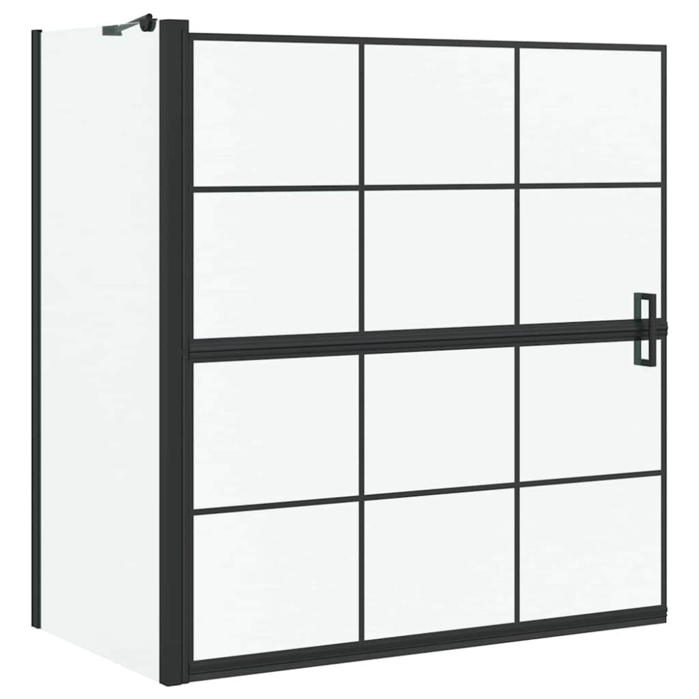 Produktbild för Duschskärm för Bad Svart och Transparent 116 x 68 x 128 cm