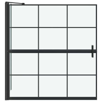 Produktbild för Duschskärm för Bad Svart och Transparent 116 x 68 x 128 cm