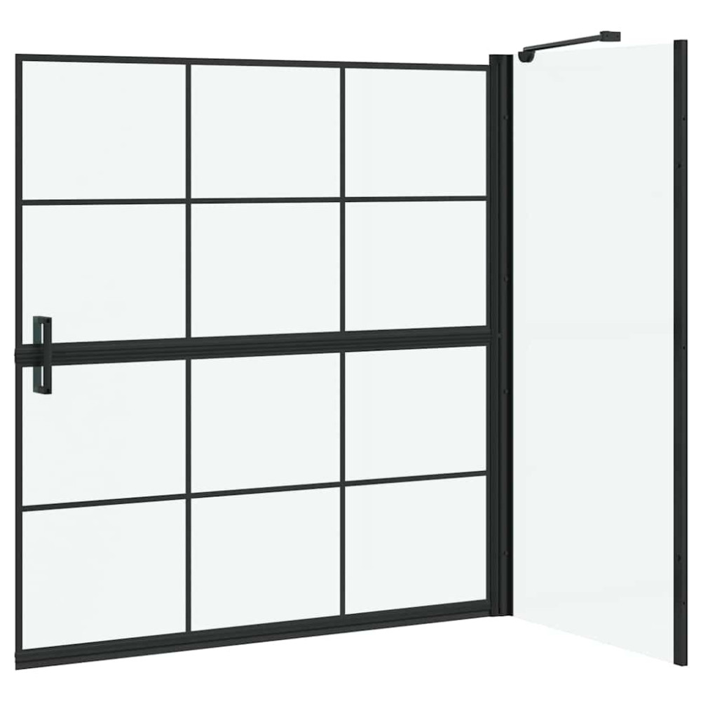 Produktbild för Duschskärm för Bad Svart och Transparent 116 x 68 x 128 cm
