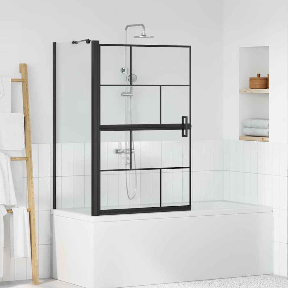 Produktbild för Duschskärm för Bad Svart och Transparent 80 x 68 x 128 cm