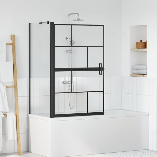 vidaXL Duschskärm för Bad Svart och Transparent 80 x 68 x 128 cm