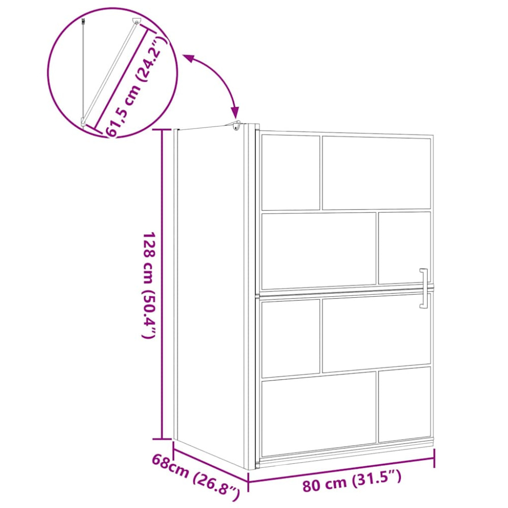 Produktbild för Duschskärm för Bad Svart och Transparent 80 x 68 x 128 cm
