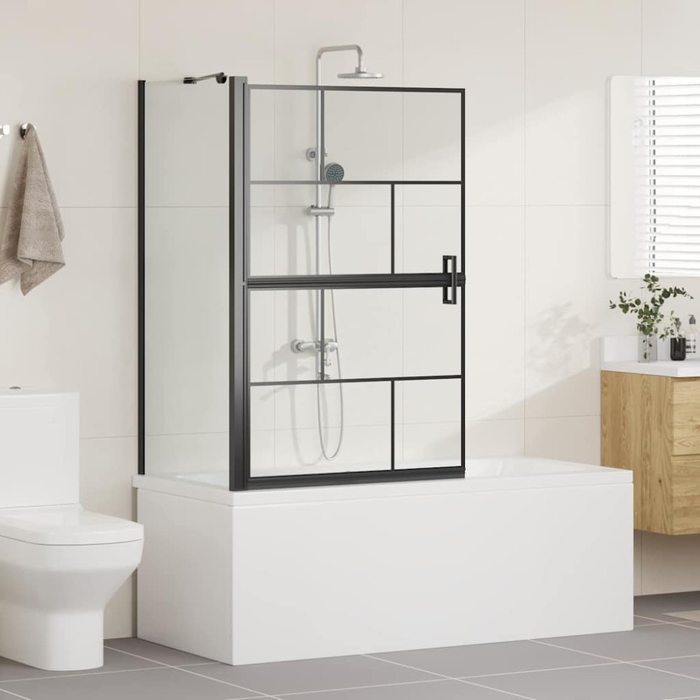Produktbild för Duschskärm för Bad Svart och Transparent 80 x 68 x 128 cm