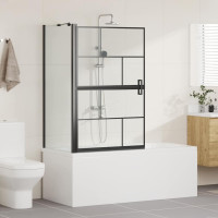Produktbild för Duschskärm för Bad Svart och Transparent 80 x 68 x 128 cm