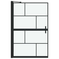 Produktbild för Duschskärm för Bad Svart och Transparent 80 x 68 x 128 cm
