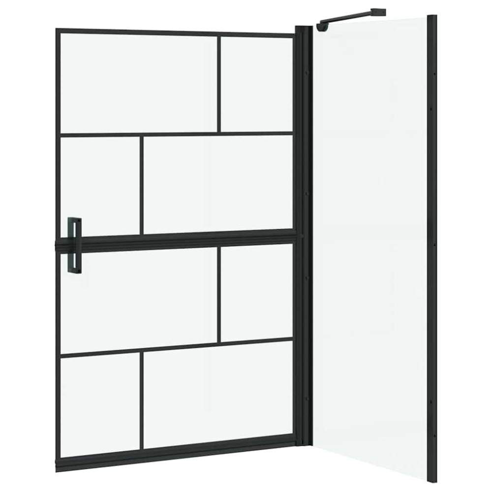 Produktbild för Duschskärm för Bad Svart och Transparent 80 x 68 x 128 cm