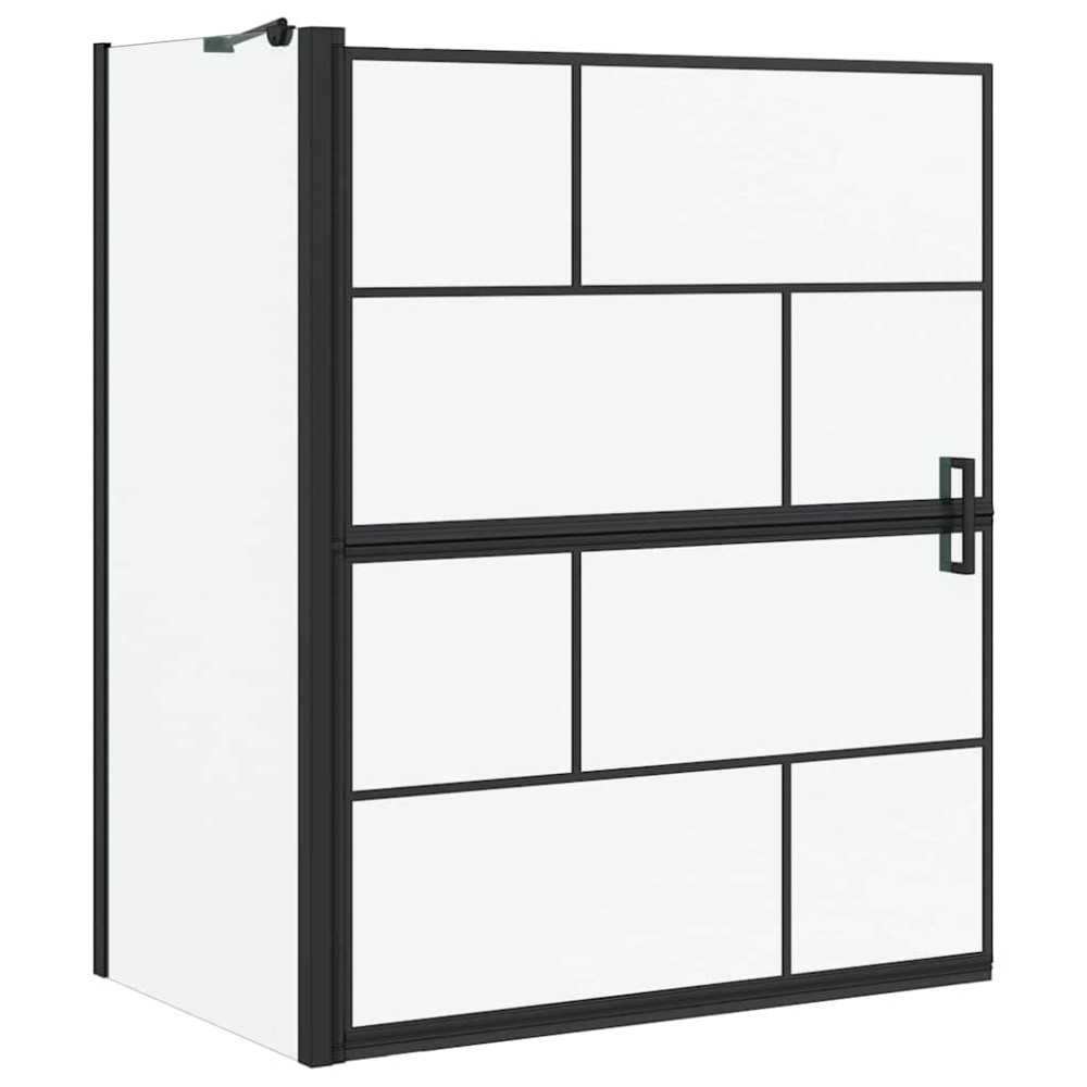 Produktbild för Duschskärm för Bad Svart och Transparent 100 x 68 x 128 cm