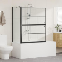Produktbild för Duschskärm för Bad Svart och Transparent 100 x 68 x 128 cm