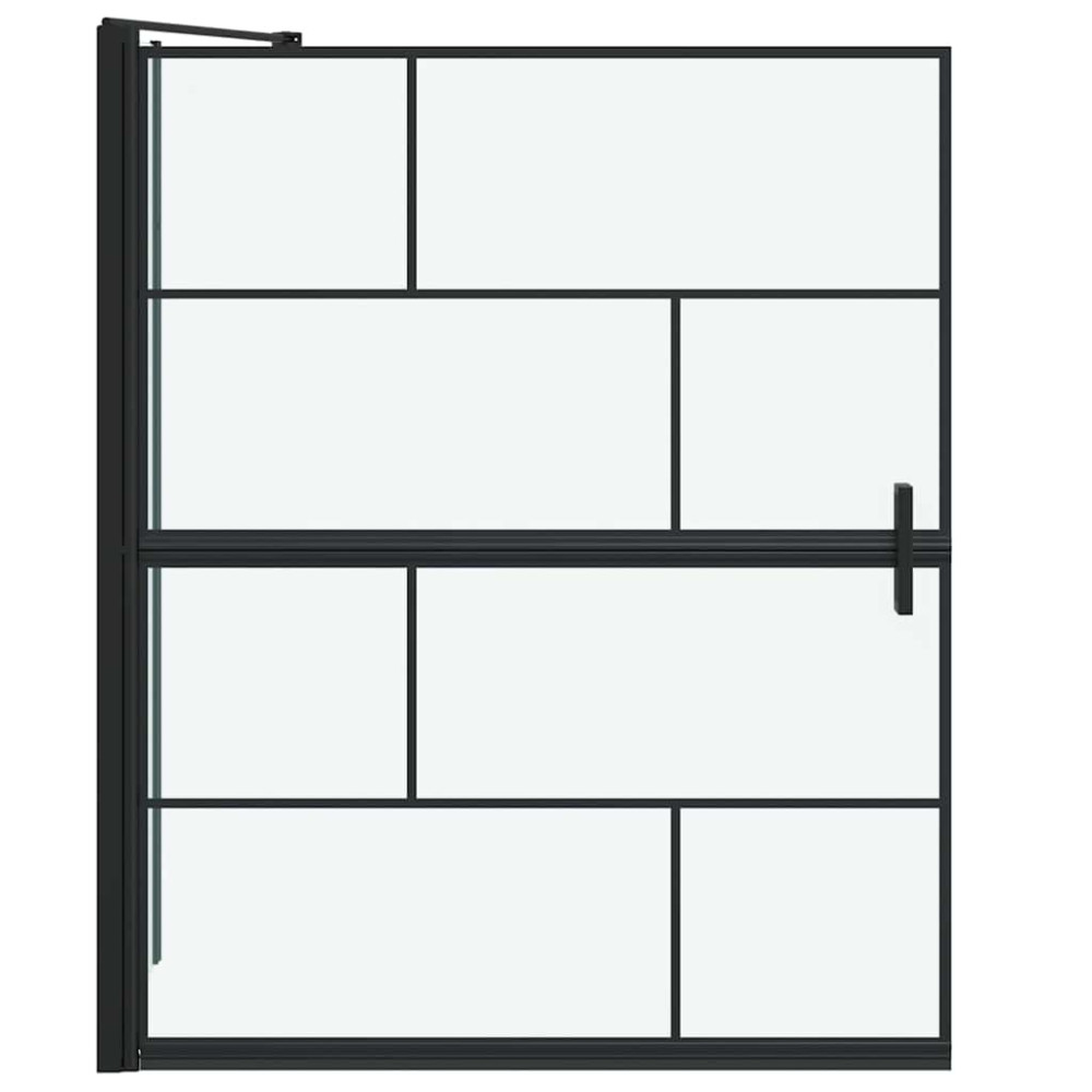 Produktbild för Duschskärm för Bad Svart och Transparent 100 x 68 x 128 cm