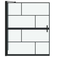 Produktbild för Duschskärm för Bad Svart och Transparent 100 x 68 x 128 cm