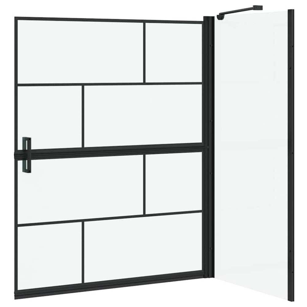 Produktbild för Duschskärm för Bad Svart och Transparent 100 x 68 x 128 cm