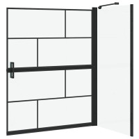 Produktbild för Duschskärm för Bad Svart och Transparent 100 x 68 x 128 cm
