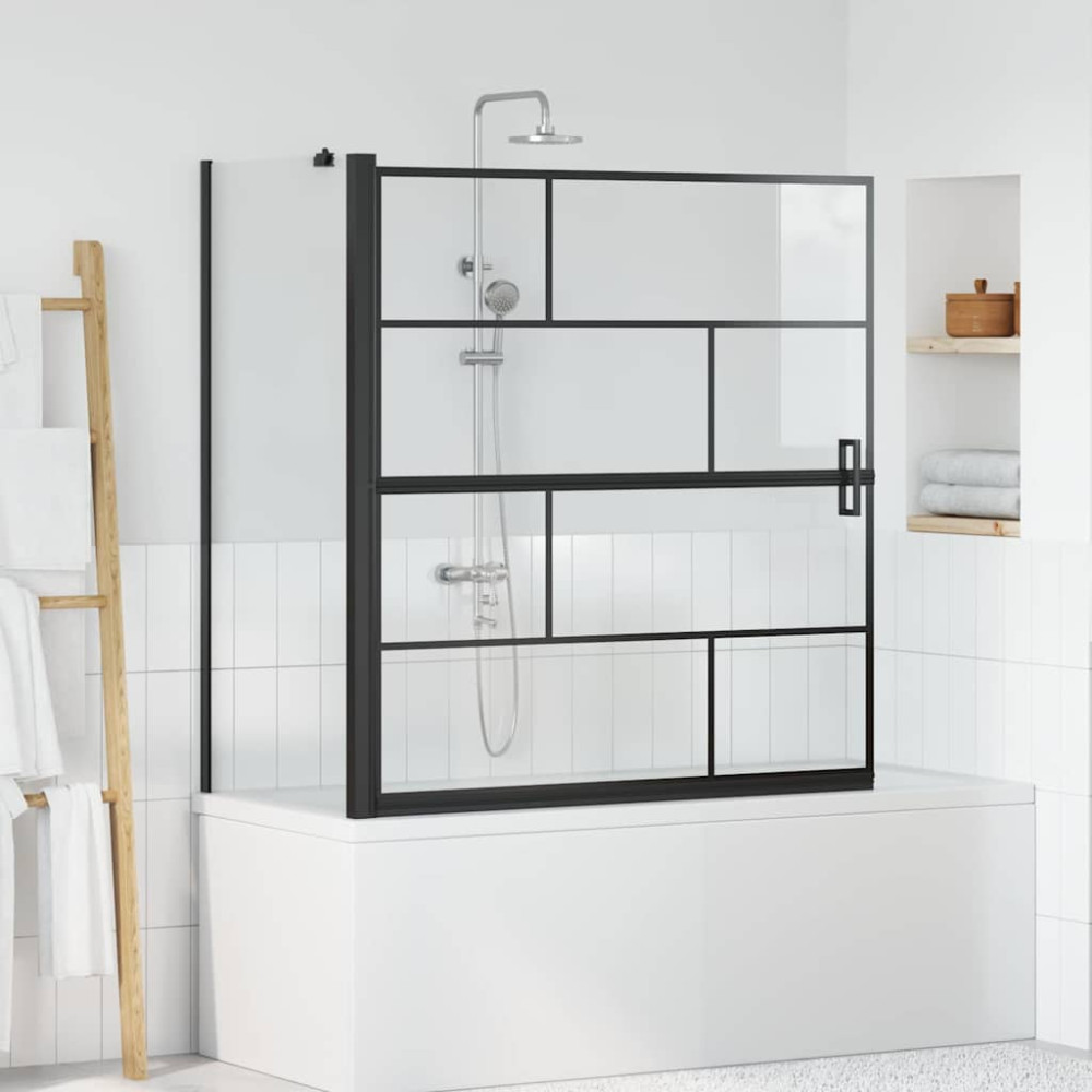 Produktbild för Duschskärm för Bad Svart och Transparent 116 x 68 x 128 cm