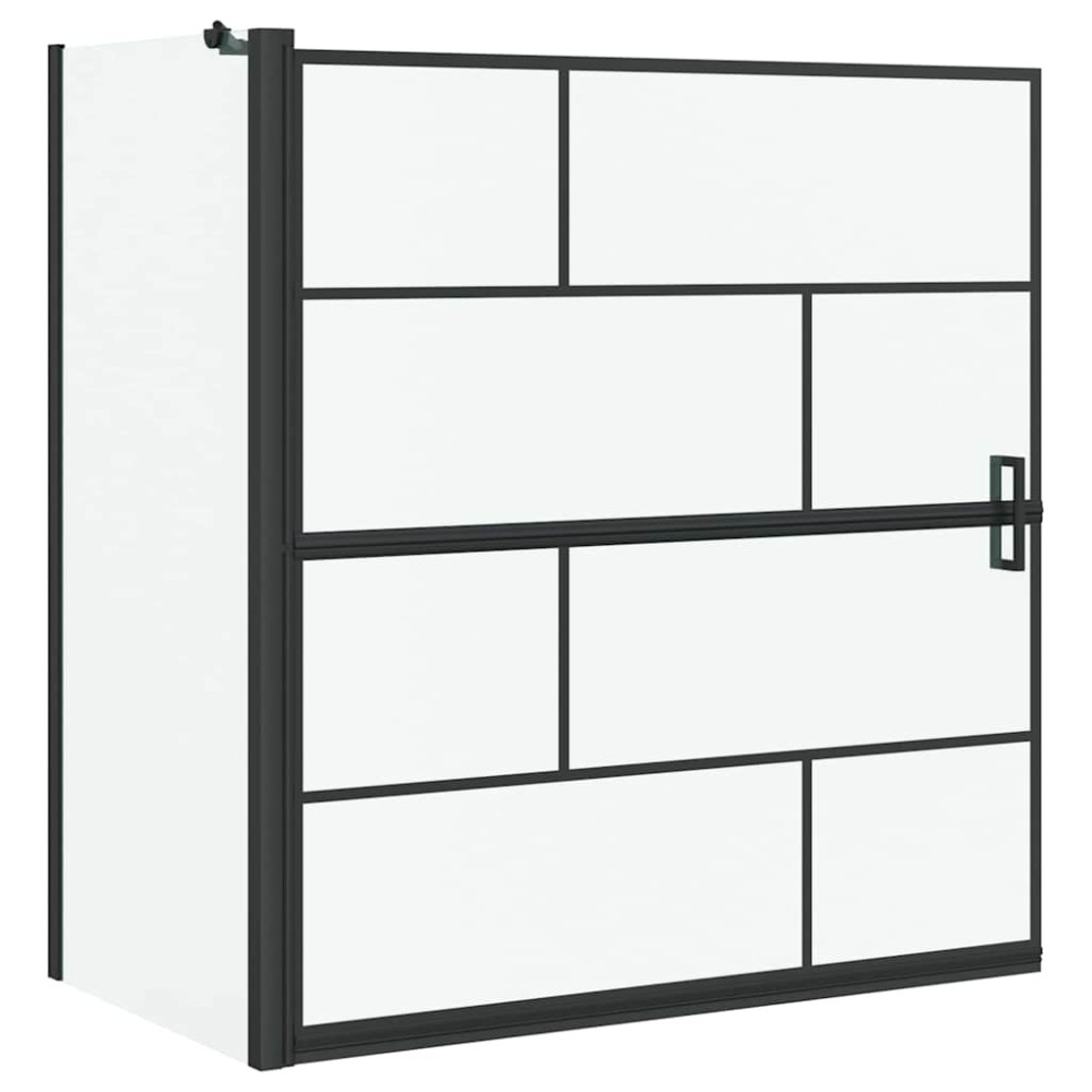 Produktbild för Duschskärm för Bad Svart och Transparent 116 x 68 x 128 cm