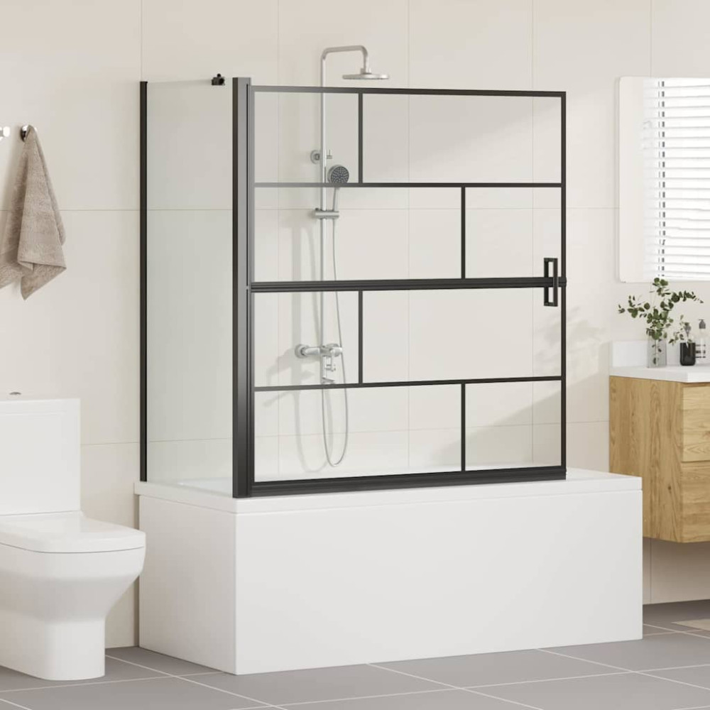 Produktbild för Duschskärm för Bad Svart och Transparent 116 x 68 x 128 cm