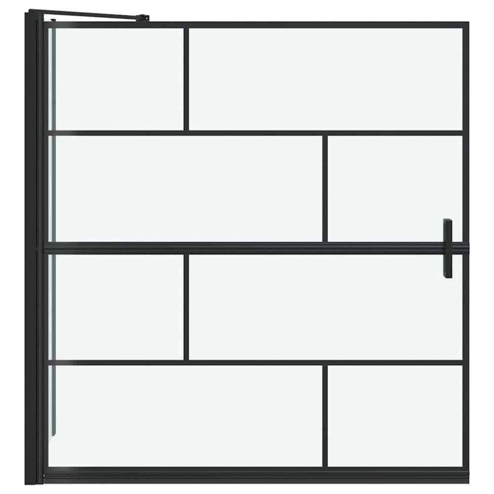 Produktbild för Duschskärm för Bad Svart och Transparent 116 x 68 x 128 cm