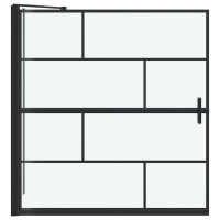 Produktbild för Duschskärm för Bad Svart och Transparent 116 x 68 x 128 cm
