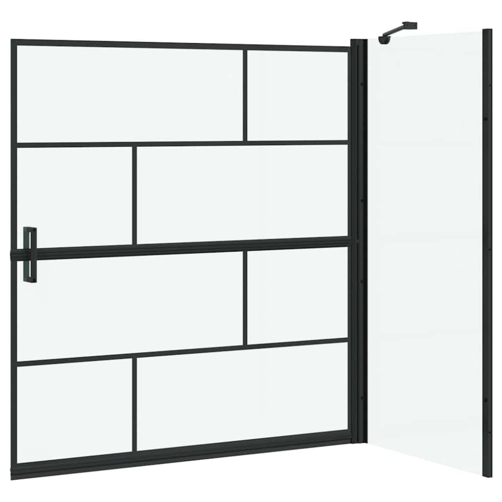 Produktbild för Duschskärm för Bad Svart och Transparent 116 x 68 x 128 cm