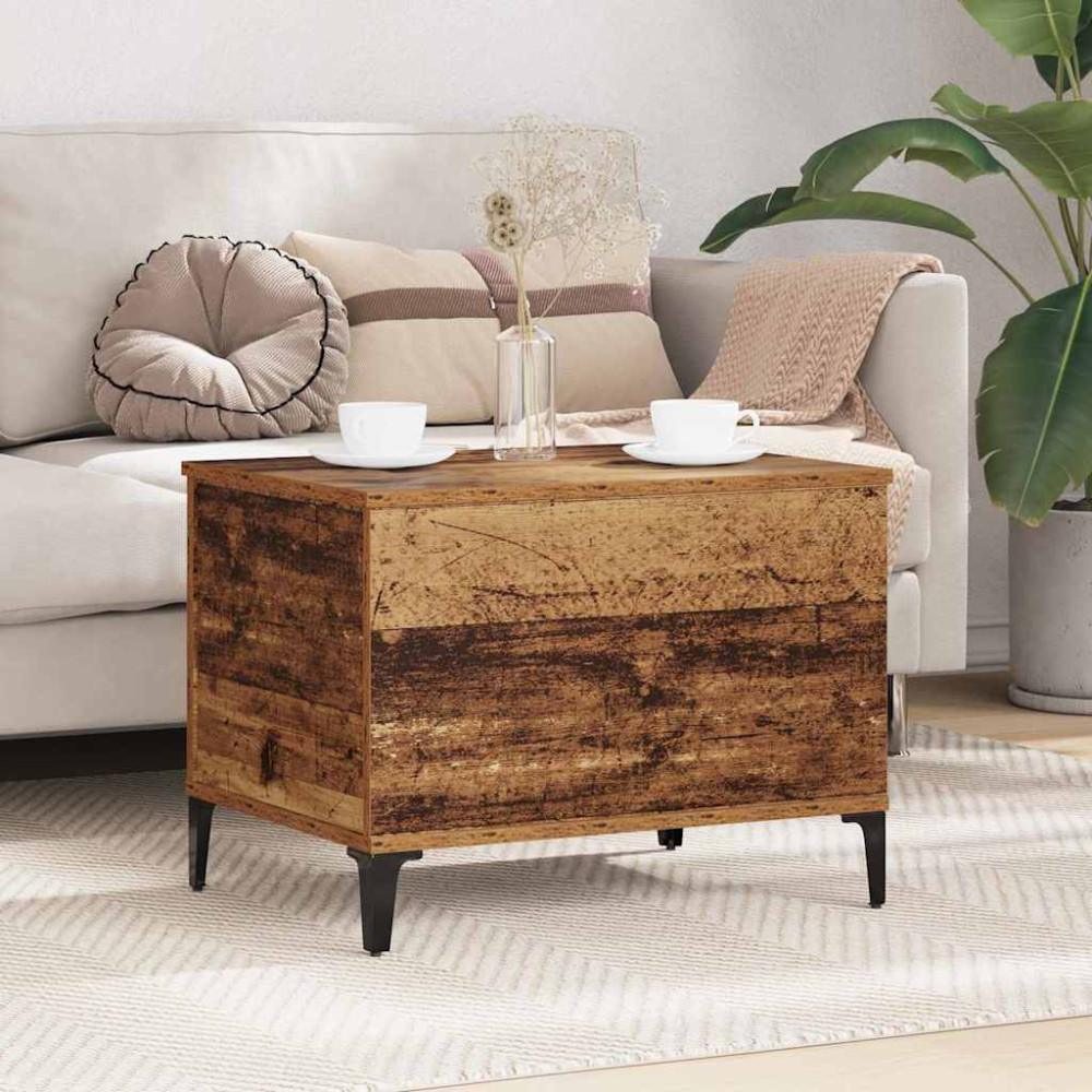Produktbild för Kaffeebord Gammalt trä 60 x 44,5 x 45 cm Konstruerat trä