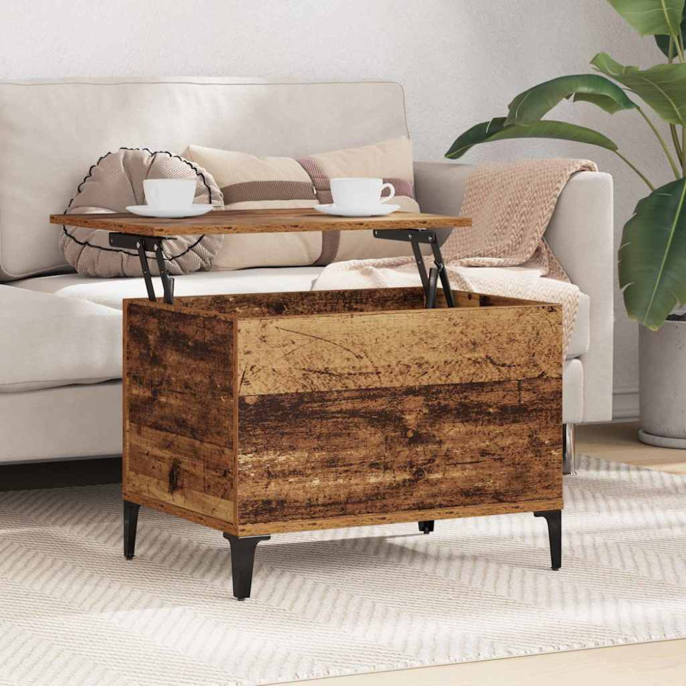 Produktbild för Kaffeebord Gammalt trä 60 x 44,5 x 45 cm Konstruerat trä