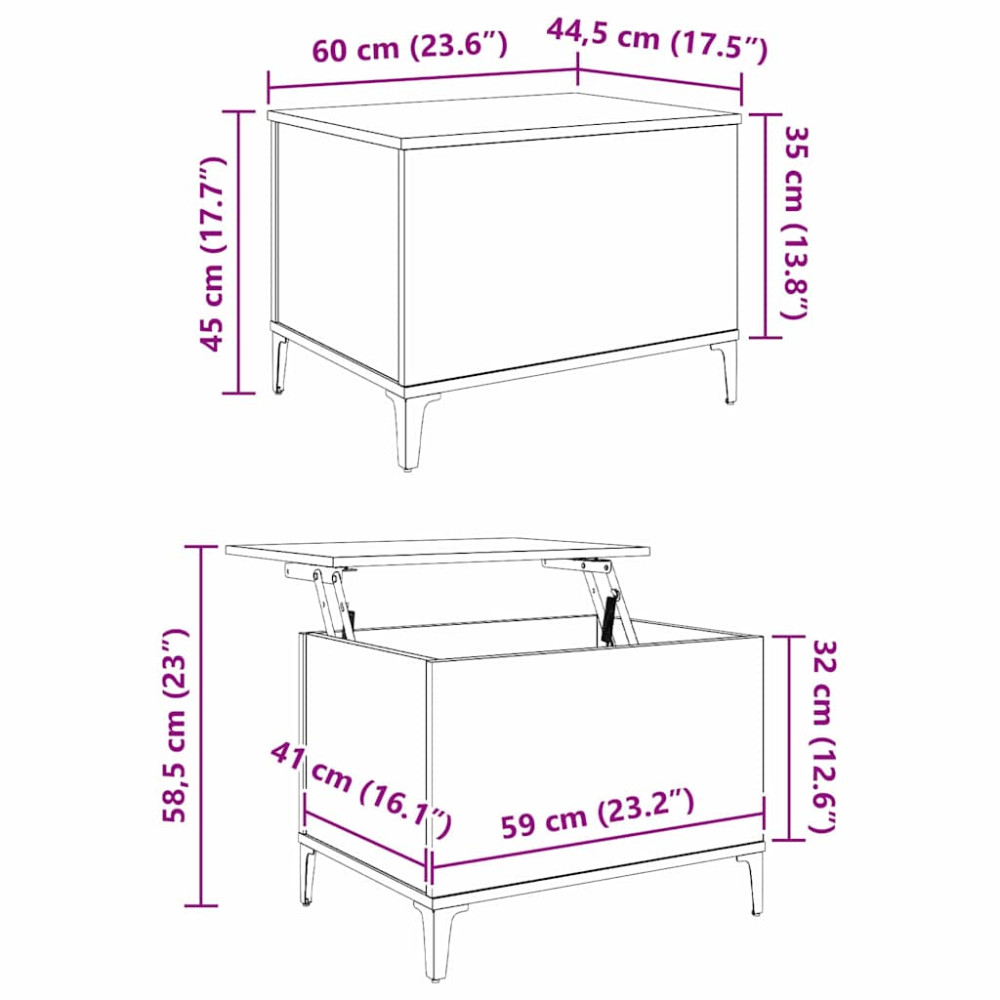 Produktbild för Kaffeebord Artisan Ek 60 x 44,5 x 45 cm Konstruerat trä