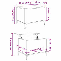 Produktbild för Kaffeebord Artisan Ek 60 x 44,5 x 45 cm Konstruerat trä
