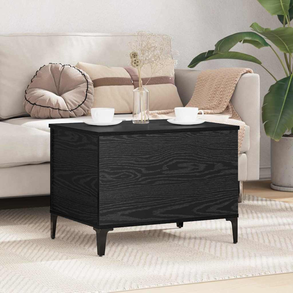 Produktbild för Kaffeebord Svart Ek 60 x 44,5 x 45 cm Konstruerat trä
