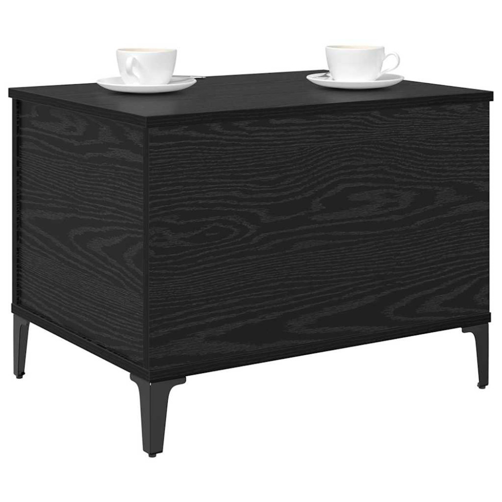Produktbild för Kaffeebord Svart Ek 60 x 44,5 x 45 cm Konstruerat trä