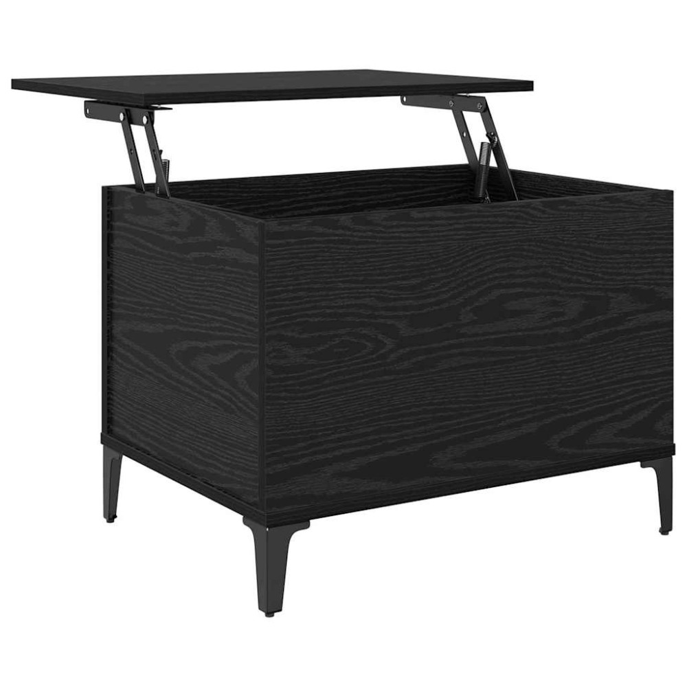Produktbild för Kaffeebord Svart Ek 60 x 44,5 x 45 cm Konstruerat trä