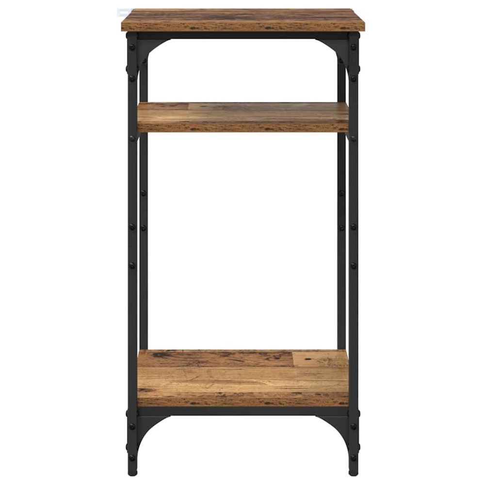 Produktbild för Sidobord med hylla Gammalt trä 40 x 30 x 75 cm Konstruerat trä