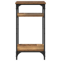 Produktbild för Sidobord med hylla Gammalt trä 40 x 30 x 75 cm Konstruerat trä