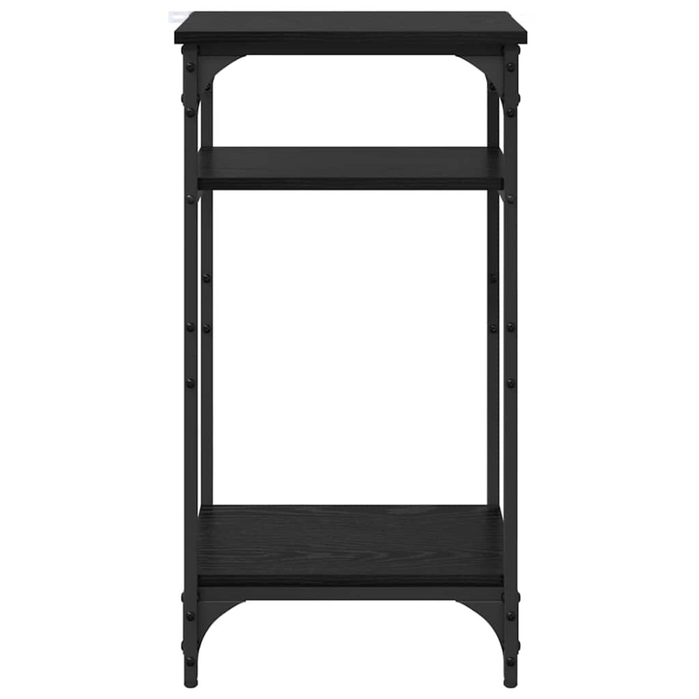 Produktbild för Sidobord med hylla Svart Ek 40 x 30 x 75 cm Konstruerat trä