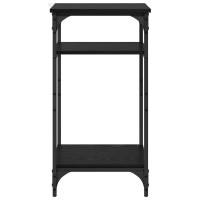 Produktbild för Sidobord med hylla Svart Ek 40 x 30 x 75 cm Konstruerat trä