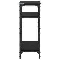 Produktbild för Sidobord med hylla Svart Ek 40 x 30 x 75 cm Konstruerat trä