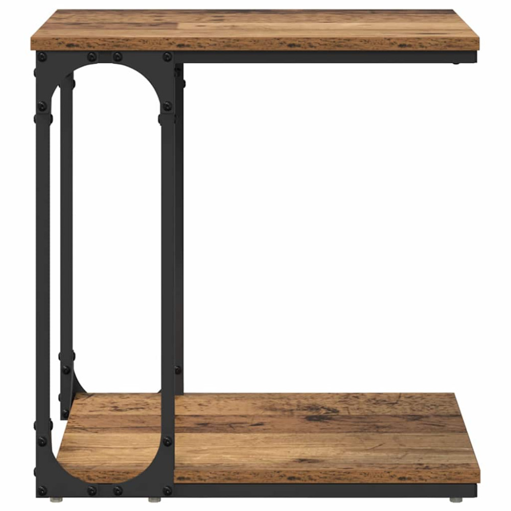 Produktbild för Sidobord med hylla Gammalt trä 50 x 35 x 52 cm Konstruerat trä