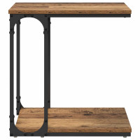 Produktbild för Sidobord med hylla Gammalt trä 50 x 35 x 52 cm Konstruerat trä