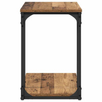 Produktbild för Sidobord med hylla Gammalt trä 50 x 35 x 52 cm Konstruerat trä