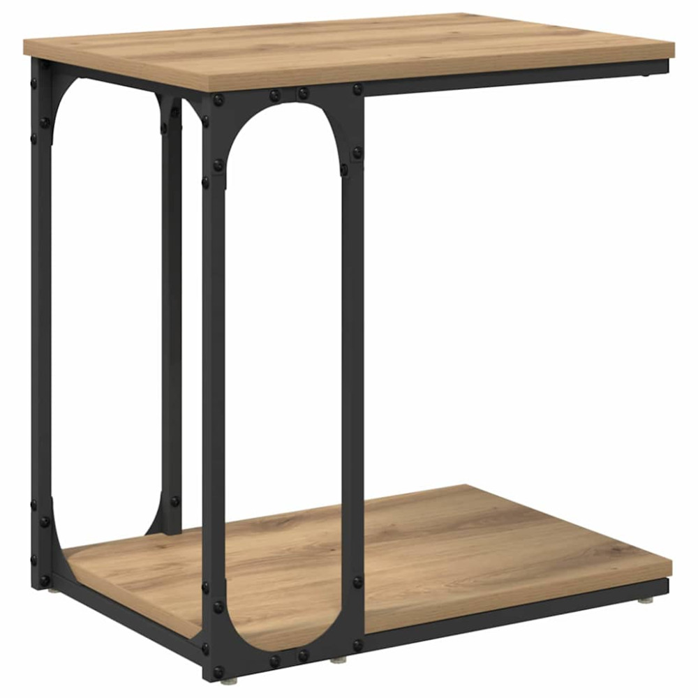Produktbild för Sidobord med hylla Artisan Ek 50 x 35 x 52 cm Konstruerat trä