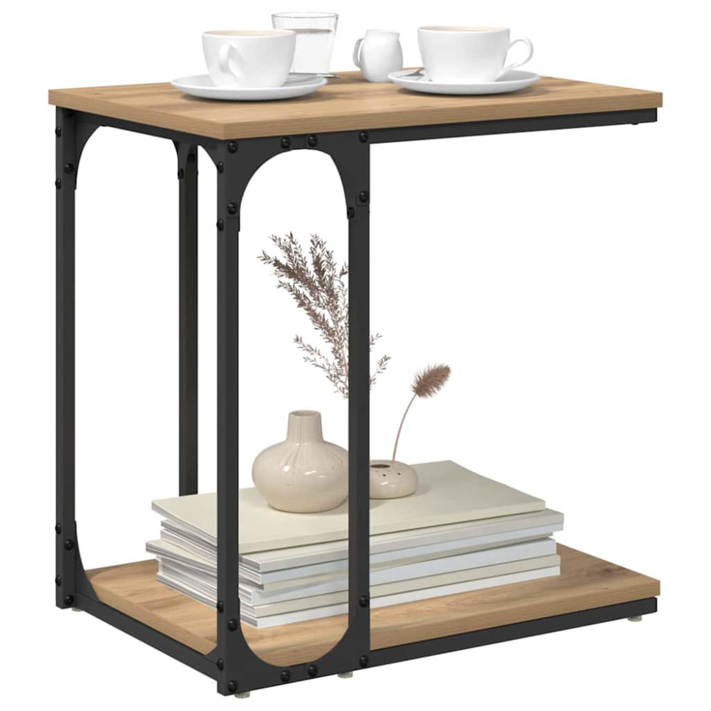 Produktbild för Sidobord med hylla Artisan Ek 50 x 35 x 52 cm Konstruerat trä